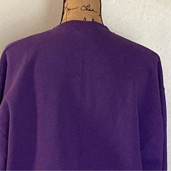 Vintage 90s Jerzees Oregon Winter Christmas Forest Purple Sweatshirt Adult L - Picture 6 of 11